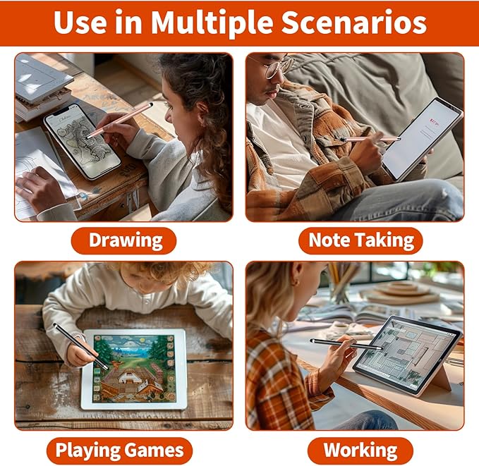 10 PCS Stylus,Stylus Pen for Touchscreen,Stylus 2-in-1 High Sensitivity & Precision Suitable for Touch Screens of iPhone/ipad/Android Tablets(10 Stylus Pen Rose Gold/Black + 20 Tips)