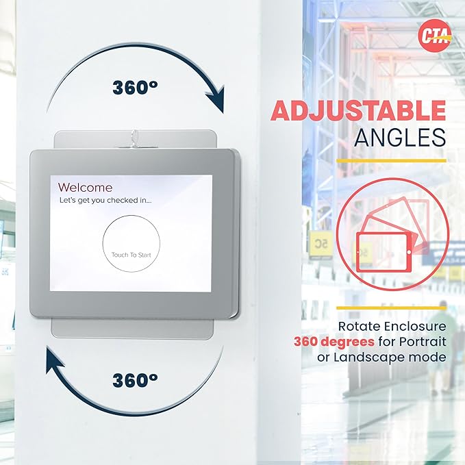 Locking iPad Wall Mount - CTA Anti-Theft Locking Tablet Enclosure for iPad 10.9" 10th Gen - A16 - Air 11 - Pro 11 Inch - 7/8/9 Gen - 10th Gen 10.2" - Pro 11" - Galaxy Tabs - (PAD-PARAWS)