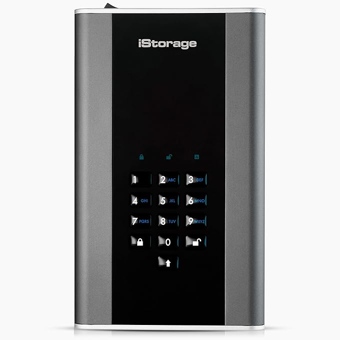 iStorage diskAshur DT2 256-bit 30TB | FIPS Level 3 Certified | Secure encrypted Desktop Hard Drive | Password Protected