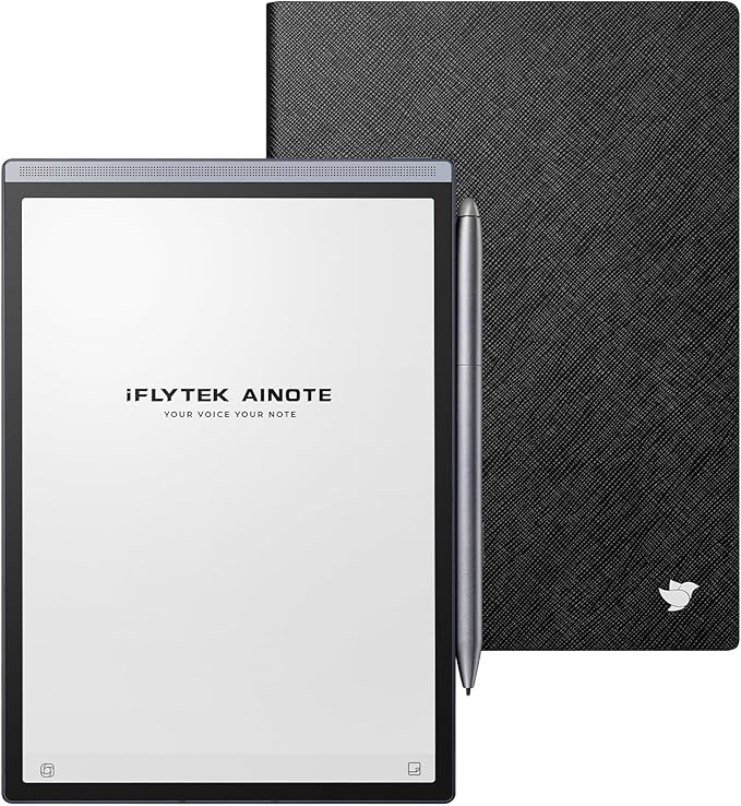 Protective Folio Case for iFLYTEK AINOTE Air2 Note-Taking Tablet 8.2", Premium PU Leather, Slim& Lightweight, Durable Cover with a Pen Clip,Water and Dustproof, Black