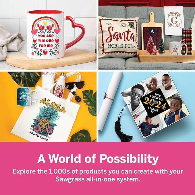 Sawgrass SG1000 Sublimation Printer Bundle | Professional Dye-Sublimation Printer with 31mL SubliJet UHD Inks & TruePix Paper | Prints Up to 11”x17” | Wi-Fi | Auto-Maintenance | Business-Ready