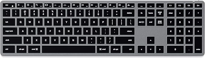 Satechi Slim X3 Bluetooth Backlit Keyboard for Mac, Illuminated Keys & Multi-Device Sync, for MacBook Air/Pro M4, iPad Air/Pro M4/M3, iPad mini, Mac mini, iMac - Space Gray