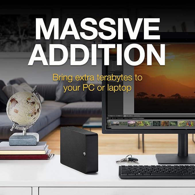 Seagate Expansion 20TB External Hard Drive HDD - USB 3.0, with Rescue Data Recovery Services (STKP20000400)