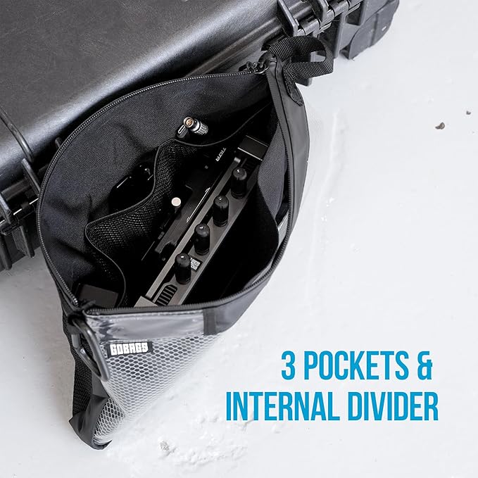 GOBAGS Production Zipper Bags - Electronics & Camera Accessories Bag - Cable organizer, Gear Accessory Pouch, Travel Camera Essentials (Large, Black)