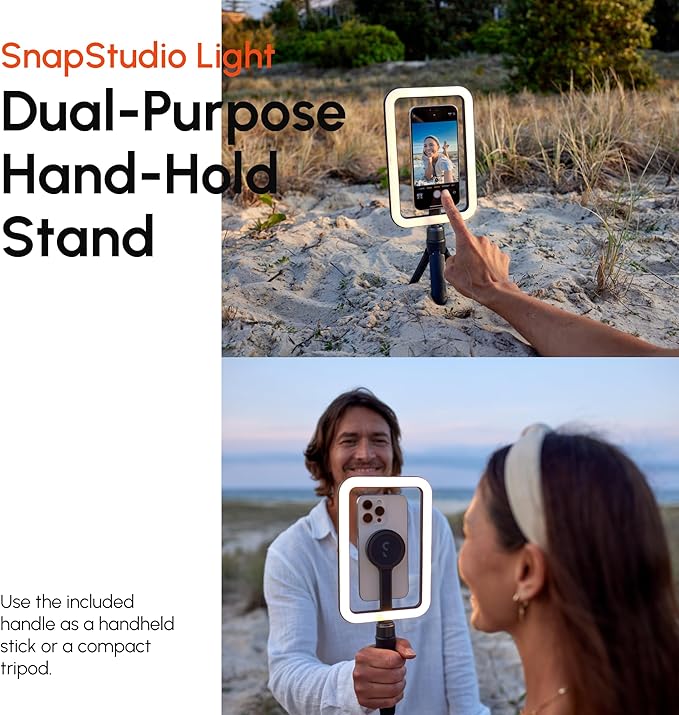 ShiftCam SnapStudio Light - Magnetic LED Ring Light with Adjustable Brightness, AdjustableTemperature, USB-C Charging, MagSafe Compatibility - Ideal for Vlogging and Mobile Photography (Midnight)