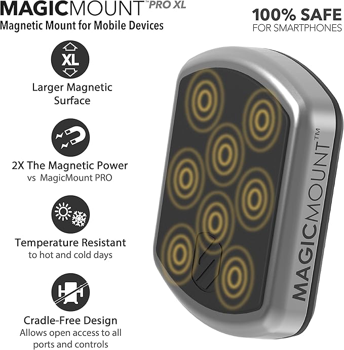 Scosche MPTFM MagicMount Pro Magnetic Car Phone Holder - Strong Magnet Mount for iPhone and Android - Secure Magnetic Flush Mount for Car Dashboard - Universal 360° Adjustable Mobile Cell Holder