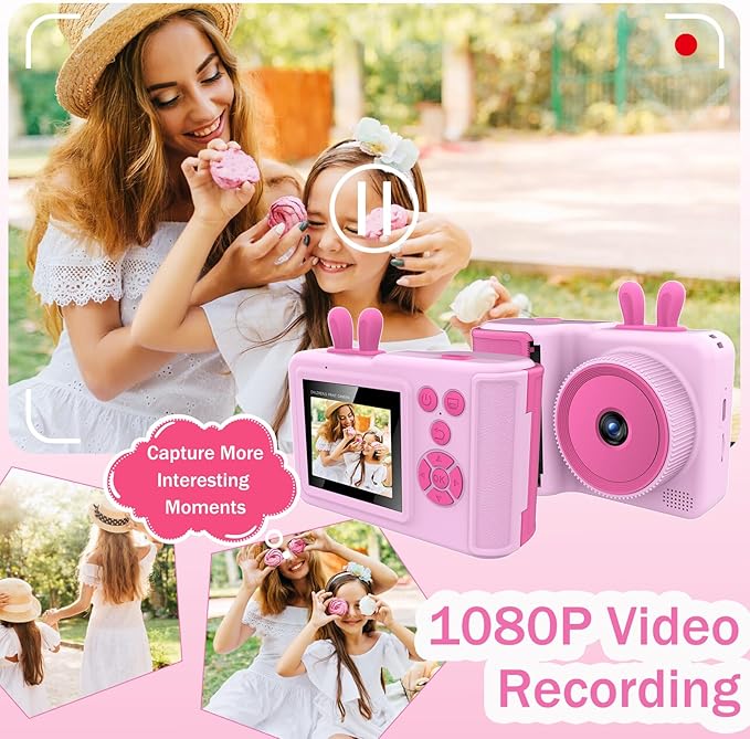YINOCHE Kids Camera Instant Print, Camera for Kids with Printable Photos, Toddler Camera Toys for Children Ages 3-14, Digital Camera Birthday Gifts for Girls (Pink)