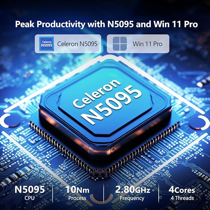 2025 Laptop, 15.6" Laptop Computer with 16GB DDR4 1TB SSD, N5095 Quad-Core up to 2.9GHz, Portable Laptop with Backlit Keyboard, Fingerprint, FHD 1920 * 1200, WiFi5, BT4.2, Win 11 Pro