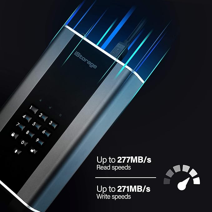 iStorage diskAshur DT2 256-bit 24TB | FIPS Level 3 Certified | Secure encrypted Desktop Hard Drive | Password Protected