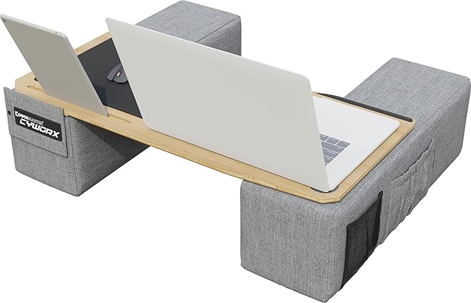 Couchmaster® CYWORX, Ergonomic Lap Desk for Notebooks or Wireless Equipment, Lapdesk for Home Office, Perfect for Couch and Bed, Including Pillows and Mousepad