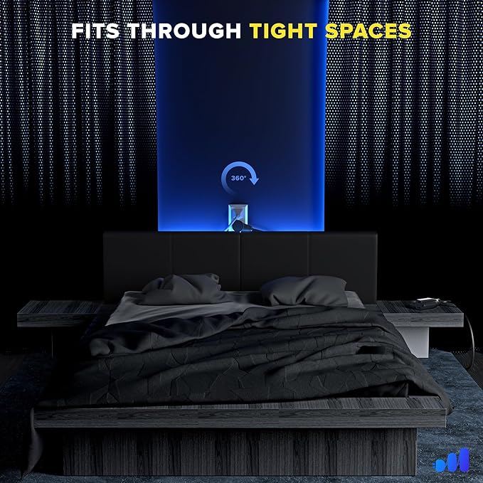 Maximm 360 Rotating Flat Plug Extension Cord - 20 feet, Slim Space-Saving Design (Black)