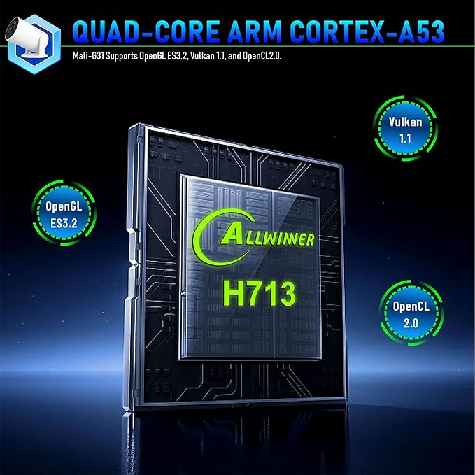 Mini Projector 4K support with WiFi 6 and Bluetooth 5.4, Portable Movie Projector, 67"-140" Screen Video Projector, Compatible with Smartphone, TV Stick, Laptop, HDMI, USB