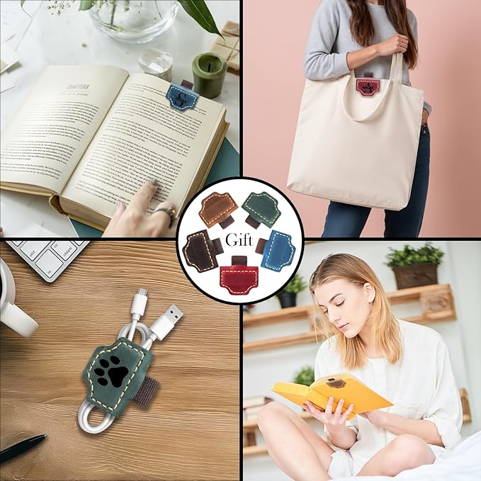 Custom Bygone Mark Bookmark with Pen Holder, Personalized Magnetic Leather Bookmarks, Magnetic Pen Holder Bookmark Best Gifts for Reading Women Book Lovers Travelers Notebook Accessories