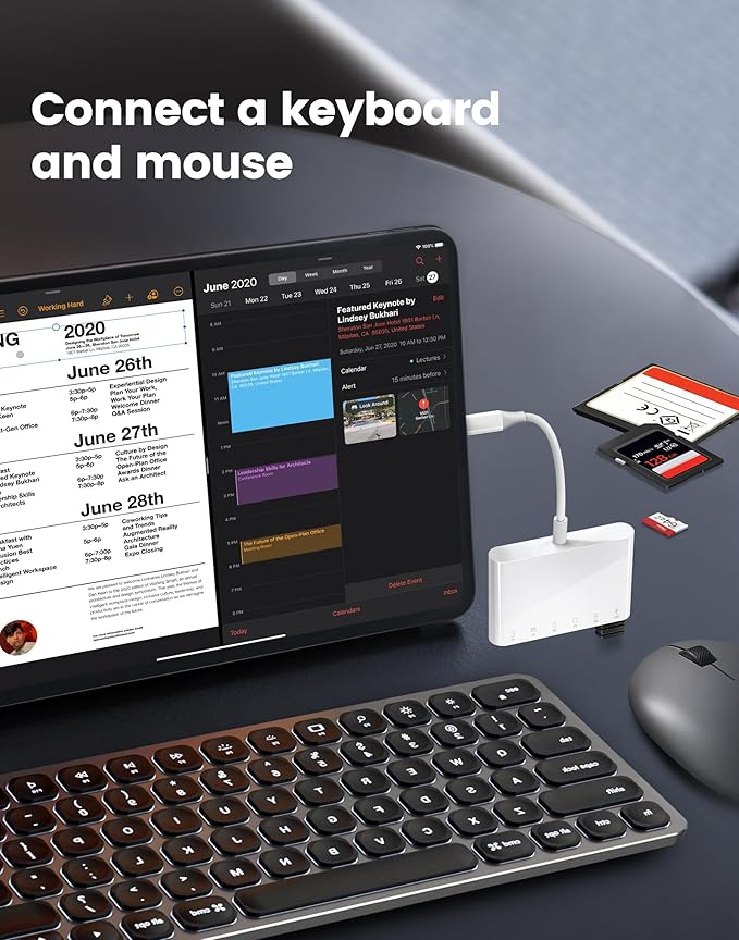 USB C SD Card Reader USB-C to SD MicroSD XD Picture MS Memory Stick Compact Flash Cards, Type C 6 Slots Trail Cameras Viewer Adapter for iPhone 15 16 iPad Mac Laptop MacBook More USBC Devices