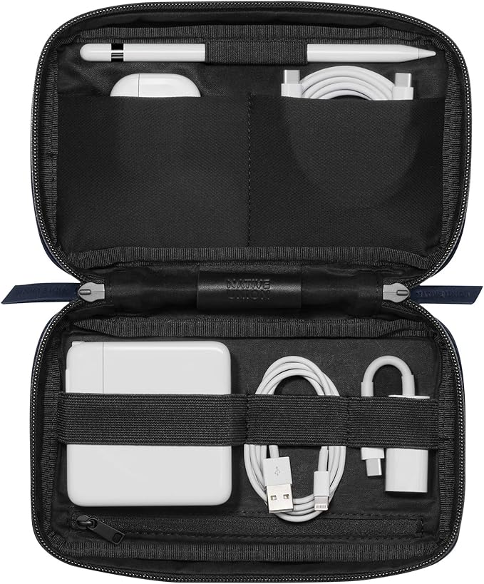 Native Union Stow Organizer – Premium Travel Tech Kit Crafted with Durable Canvas – Keep Essentials Organized with Flexible Storage & Quick-Access Pocket for Cables, Chargers, SIM Cards & More (Slate)