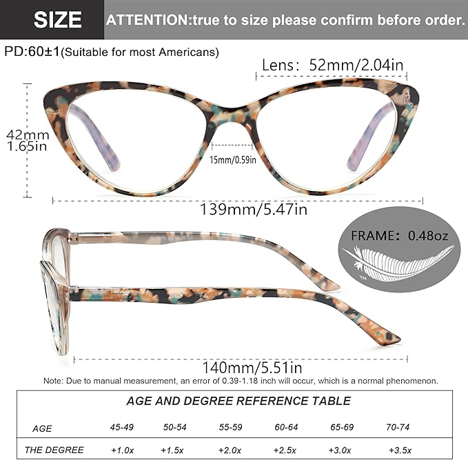EYEURL Cat Eye Reading Glasses for Women -2 Pack of Blue Light Blocking Readers Spring Hinge Computer Eyeglass with Tortoise/Champagne Pattern Design Readers for women +1.25