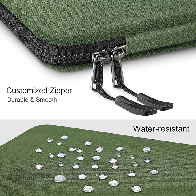 FINPAC 14-inch Hard Laptop Sleeve Case Compatible with Acer Chromebook Lenovo, HP, Dell, Acer Laptop Notebook Ultrabook, Water-Resistant Shockproof Computer Bag, Olive