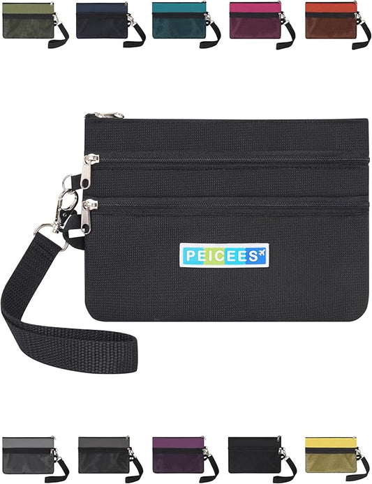 Peicees World Travel Essentials Currency and Passport Organizers Cash Cards Tickets Holder RFID Blocking Wallet, Black