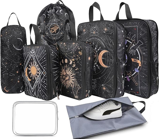 8 Pcs Compression Packing Cubes Travel for Suitcases, Waterproof Luggage Organizer Washable Storage Bags Set for Backpack Travel- Packaging Cubes for Carry-Ons and Storage