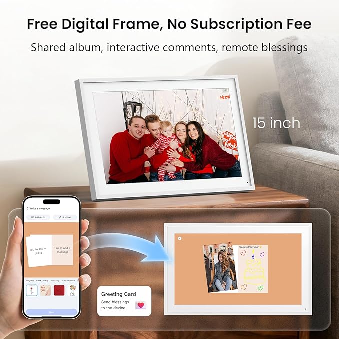NEWYES 2026 15.6 inch Digital Calendar – Interactive Touchscreen Family Planner with Chore Chart & Parent-Child Reward System, Full HD 1920×1080 IPS Display for Home Organization, Wall & Desk Mountable