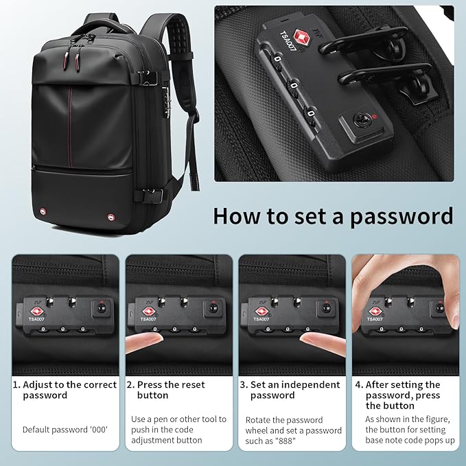 Vacpack Backpack, Air Backpack With Pump, 60L Expandable Backpack with Vacuum Compression, Anti Theft Vacpack Travel Vacuum Backpack (black)