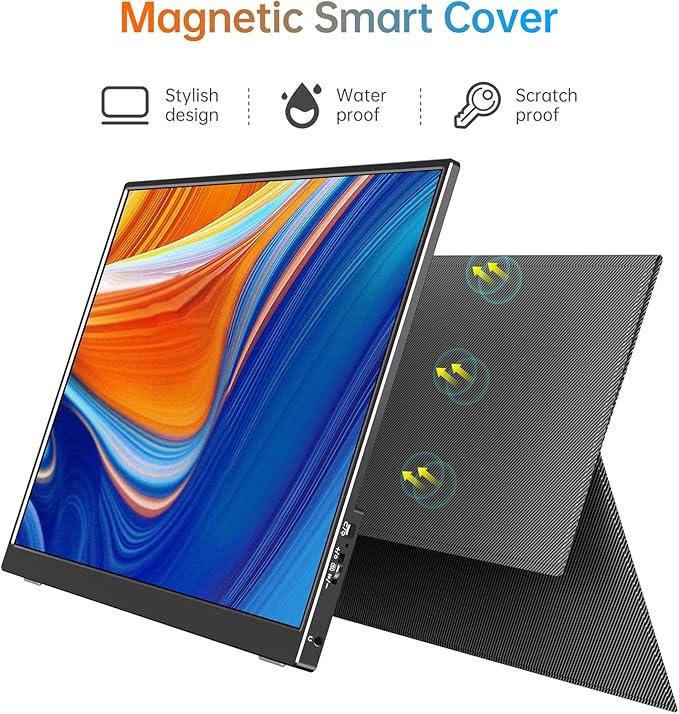 VILVA OLED Portable Monitor for Laptop - 13.3 1080P FHD Display USB-C HDMI Laptop Monitor with Cover and Speakers External/PC/Mac/Phone/Xbox Switch/PS4