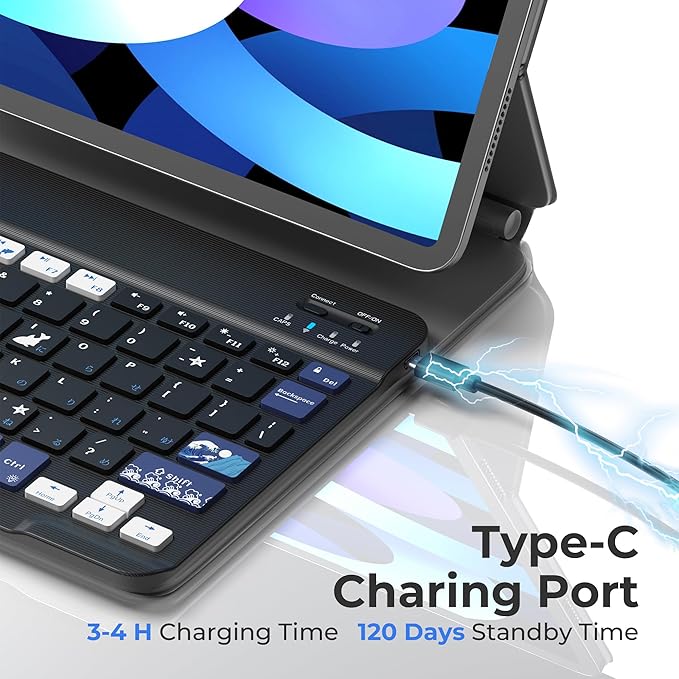 OHY Bluetooth Keyboard for iPad 10th/9th/8th/7th Gen, iPad Pro,iPad Air 13/11 inch & iPad mini | Ultra-Thin Lightweight Wireless Keyboard with Rechargeable Battery & Bluetooth for iOS/Android Devices