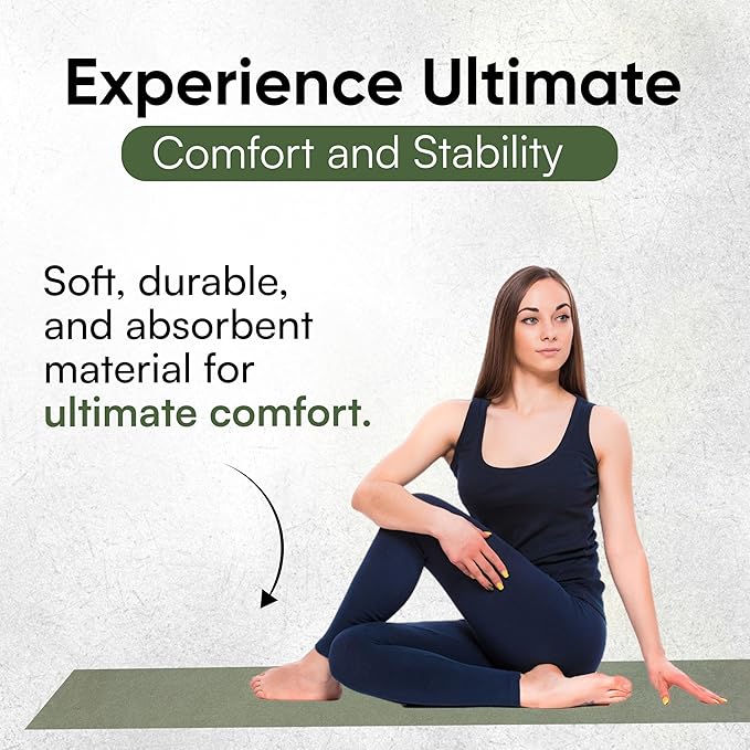 Yoga Mat Towel - Double Sided Microfiber Yoga Towel - Sweat Absorbent Non Slip Hot Yoga Towel - Lightweight, Quick Drying Pilates and Bikram Sweat Towel - 73''L x 26''W, Sage