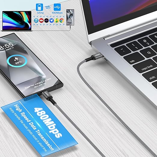 USB C to USB C Cable for iPhone 17 Air 16 Pro Max, 240W Fast Charging Type C iPhone 17 Charger Cord USBC Phone Charger Cable 6FT 2 Pack for iPhone 17 Pro Max 17 Pro 16 16e 15 Laptops MacBook iPad