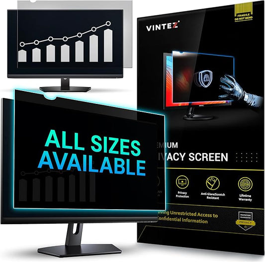 VINTEZ 30 Inch 16:10 Privacy Screen for Computer Monitor and Laptop - Anti Glare Protector Film Blue Light Filter Eye Protection - Computer Screen Privacy Shield, [1 Pack]