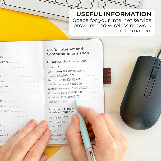 Clever Fox Password Book – Alphabetized Internet Address & Password Organizer - Computer & Website Password Keeper Notebook – Log-In Password Journal – Pocket, 6.2x3.5″, Hardcover (Rose Gold)