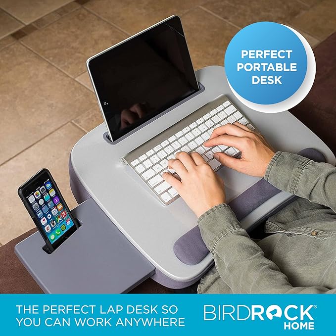 Sofia + Sam Multi Tasking Lap Desk (Silver) | Supports Laptops Up to 15 Inches