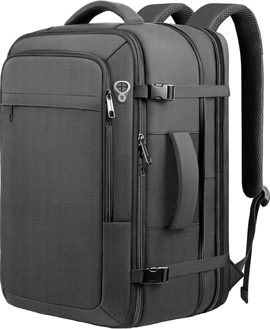 Carry on Backpack, 50L Expanable Travel backpack,TSA Airplane Approved, Daypack Weekender Bag Fits 17 Inch Laptop, Travel Gifts for Men, Black