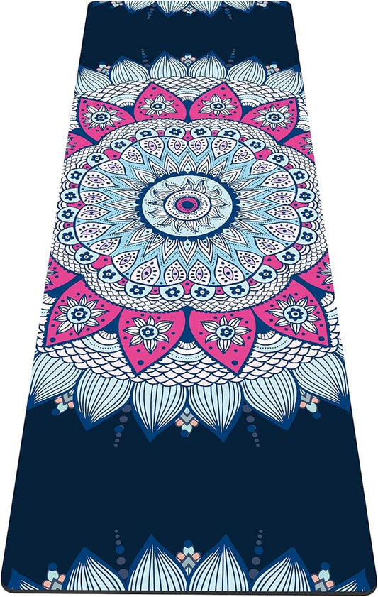 nuveti Yoga Mat Print Extra Thick TPE Non Slip Fitness Exercise Mat with Carrying Bag,72"x24" Extra Thick 6MM Exercise & Workout Mat for Yoga, Pilates Fitness and Floor Exercises