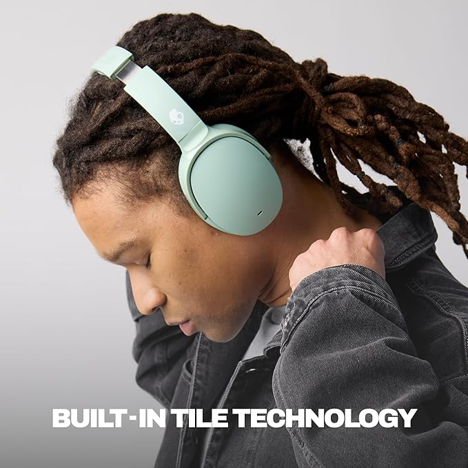 Skullcandy Hesh ANC Wireless Over-Ear Bluetooth Headphones, Active Noise Cancelling, Up to 22 Hrs Battery, Foldable Lightweight Design, Microphone for iPhone Android - Preppy Sage