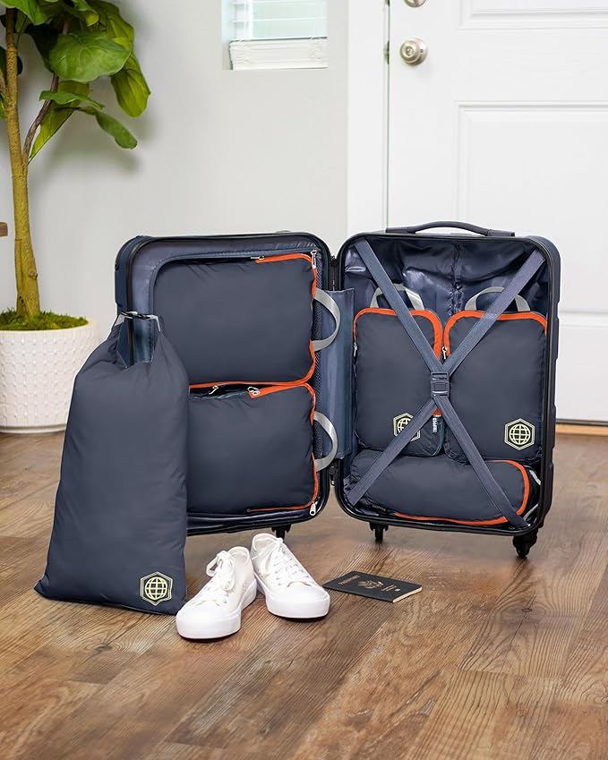 Compression Packing Cubes Set for Travel - Lightweight, Durable Clothes Organizer for Carry-On Luggage and Suitcases by TRIPPED Travel Gear
