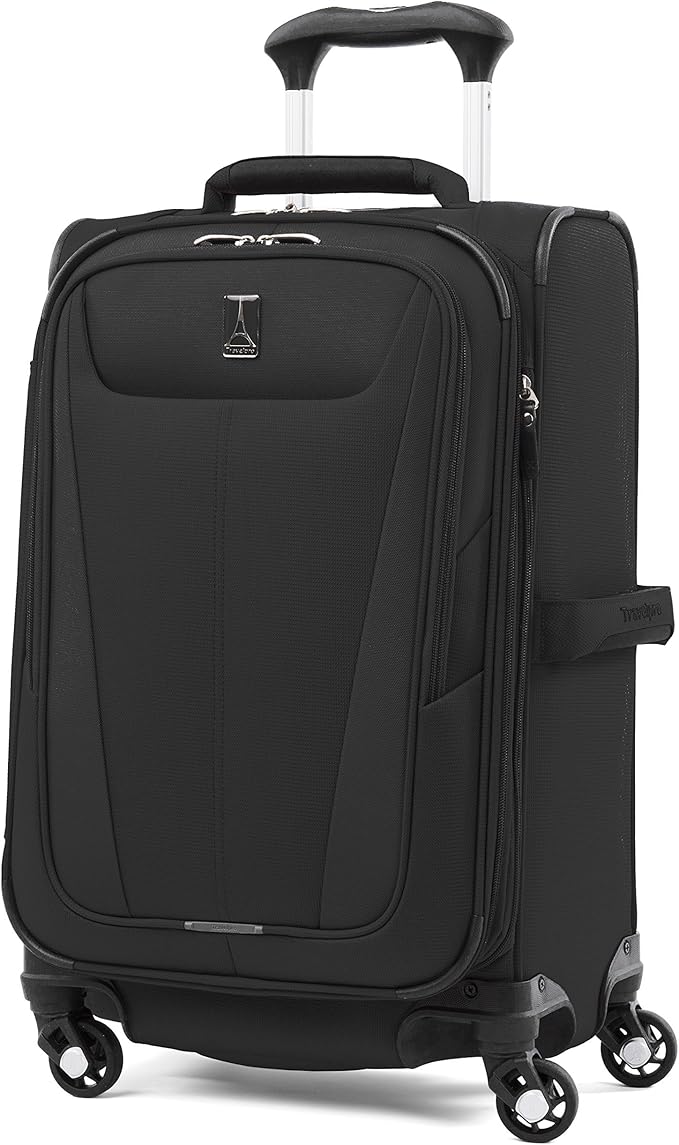 Travelpro Maxlite 5 Softside 2pc Set Expandable Carry On Luggage with 4 Spinner Wheels/Soft Underseat Tote, Lightweight Suitcase, Men and Women, Black