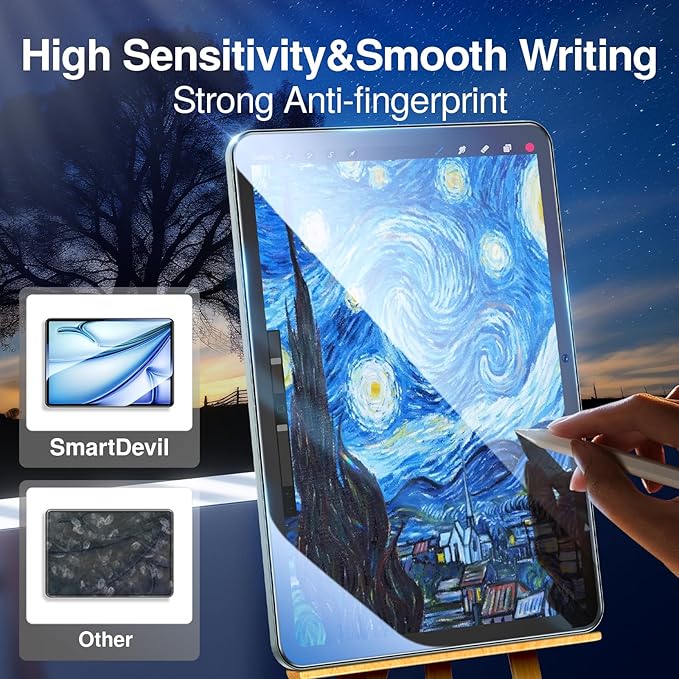 SMARTDEVIL Screen Protector for iPad Air 11 inch M3/M2 (7th/6th Generation, 2025/2024) with Easy Installation Frame, 9H Clear Tempered Glass Film, Anti-Shatter, 2 Pack