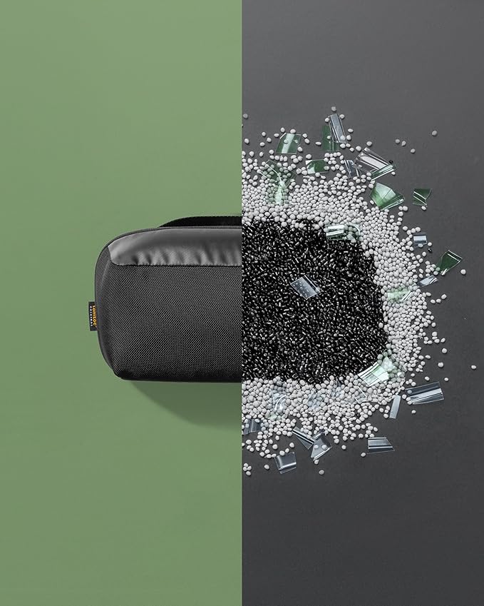 tomtoc Electronic Organizer Accessory Pouch for MacBook Charger, Cables, Power Bank, Hard Drive, Cords, Water-resistant Storage Bag with Removable Card Slots for USB Adapter, Memory Card, Black