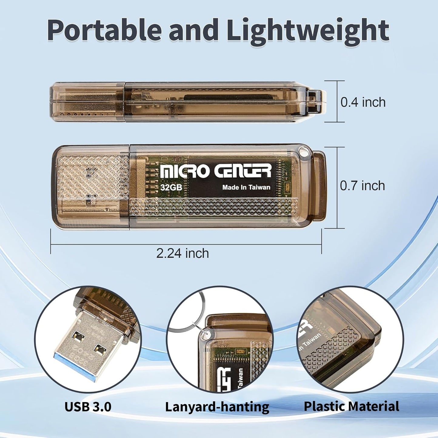 INLAND SuperSpeed 10 Pack 32GB USB 3.0 Flash Drive Memory Data Storage Jump Drive Without LED (32G 10-Pack)