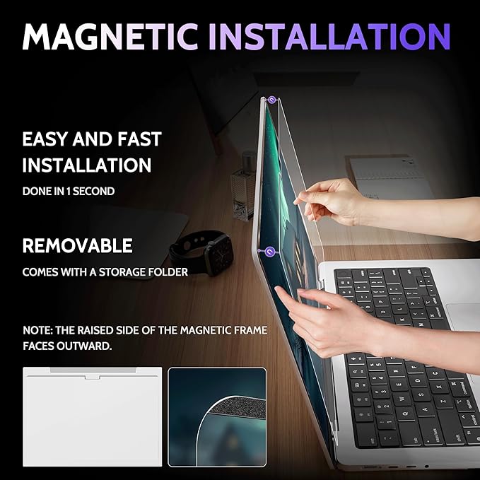 Magnetic Anti Blue Light Screen Protector for MacBook Air 15 Inch (2023-2025, M2, M3, M4), Removable Glare Filter for 15.3" Mac Laptop Computer