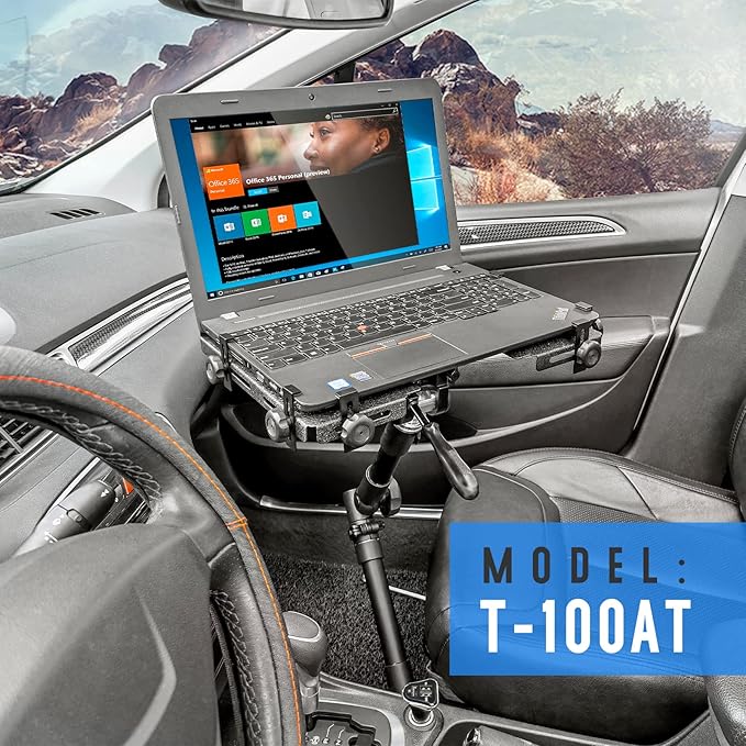 AA-Products T-100AT Aluminum Vehicle Notebook/Laptop/Netbook Computer Mount Holder for Trucks-Vans-Cars-SUVs