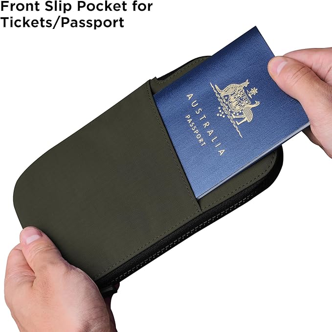 ALPAKA Zip Travel Wallet - Store Your Travel Accessories Efficiently - 3 Internal Pockets For Your Passport and More - 2 Card Slots - Made From Recycled and RFID-Protective Material