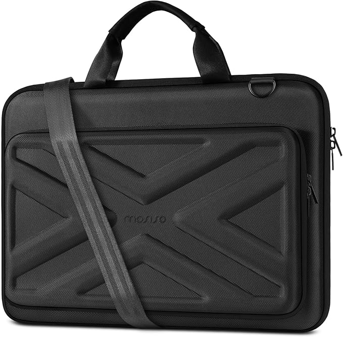 MOSISO Hard Shell Laptop Case for Men Women,15-15.6 inch Computer Bag Compatible with MacBook, HP, Dell, Lenovo, Asus, Notebook,16 inch Laptop Bag with Front Pocket & Shoulder Strap, Black