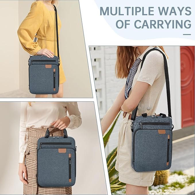 12.9 Inch Tablet Sleeve Bag, Padded Protective Carrying Case for iPad Pro M4 & Air M2 2024, Samsung Galaxy Tab S9 FE+/S9+/S8+/S7 FE/S7+ 12.4" 2022/2023, Surface Laptop Go 12.4", Blue