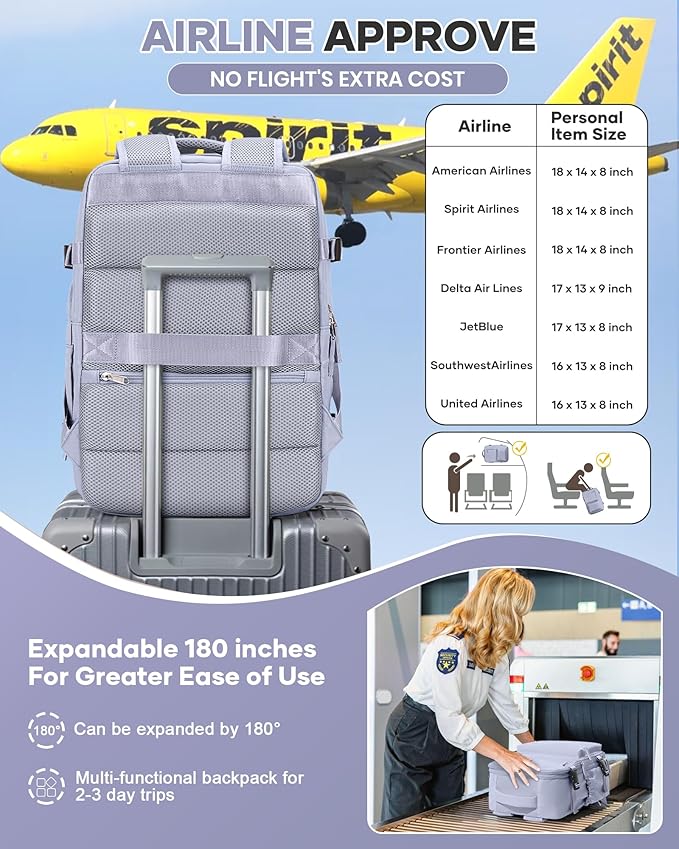 Vacuum Travel Backpack with Pump for Women,Personal Item Carry on Backpacks Flight Approved 18x14x8 inches for Men,Laptop Waterproof Work Compression bags Casual Daypack Purple