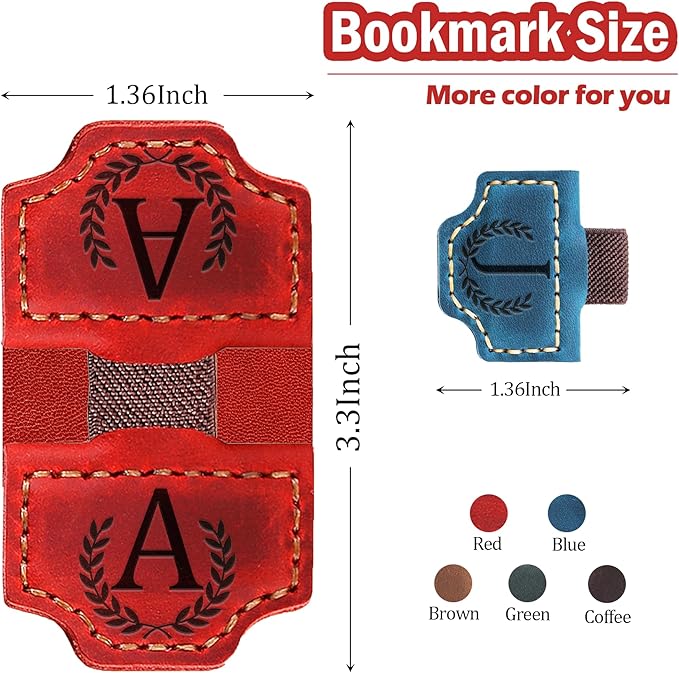 Personalized Bygone Mark Bookmark with Pen Holder, Leather Magnetic Bookmark 26 Letters Name Initial Bookmarks for Readers, Book Lover Gifts for Women Men Notebook Accessories (Pink, V)