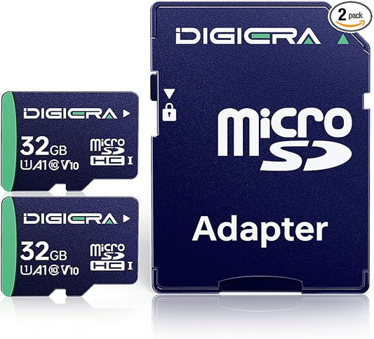 32GB CT100 microSDHC UHS-I Memory Card with Adapter - up to 100MB/s, C10, U1, V10, Full HD, A1, Micro SD Card for Smartphones, Tablets, Cameras, Gaming Consoles, and Drones (2 Pack)