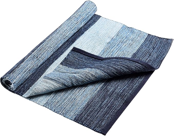 Hugger Mugger Cotton Yoga Rug - Absorbent, Grippy Tight Weave, Ashtanga and Hot Yoga Rug, Helps with Slippery Hands and Feet