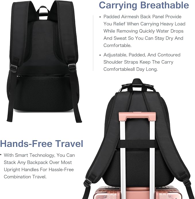 Boavan Laptop Backpack for men, 15.6 inch Laptop Bag with USB Port, Waterproof Travel Work Backpack Purse, Anti-Theft Teacher Nurse Doctor Casual Bookbags Office Business backpack，Deep Juniper Black